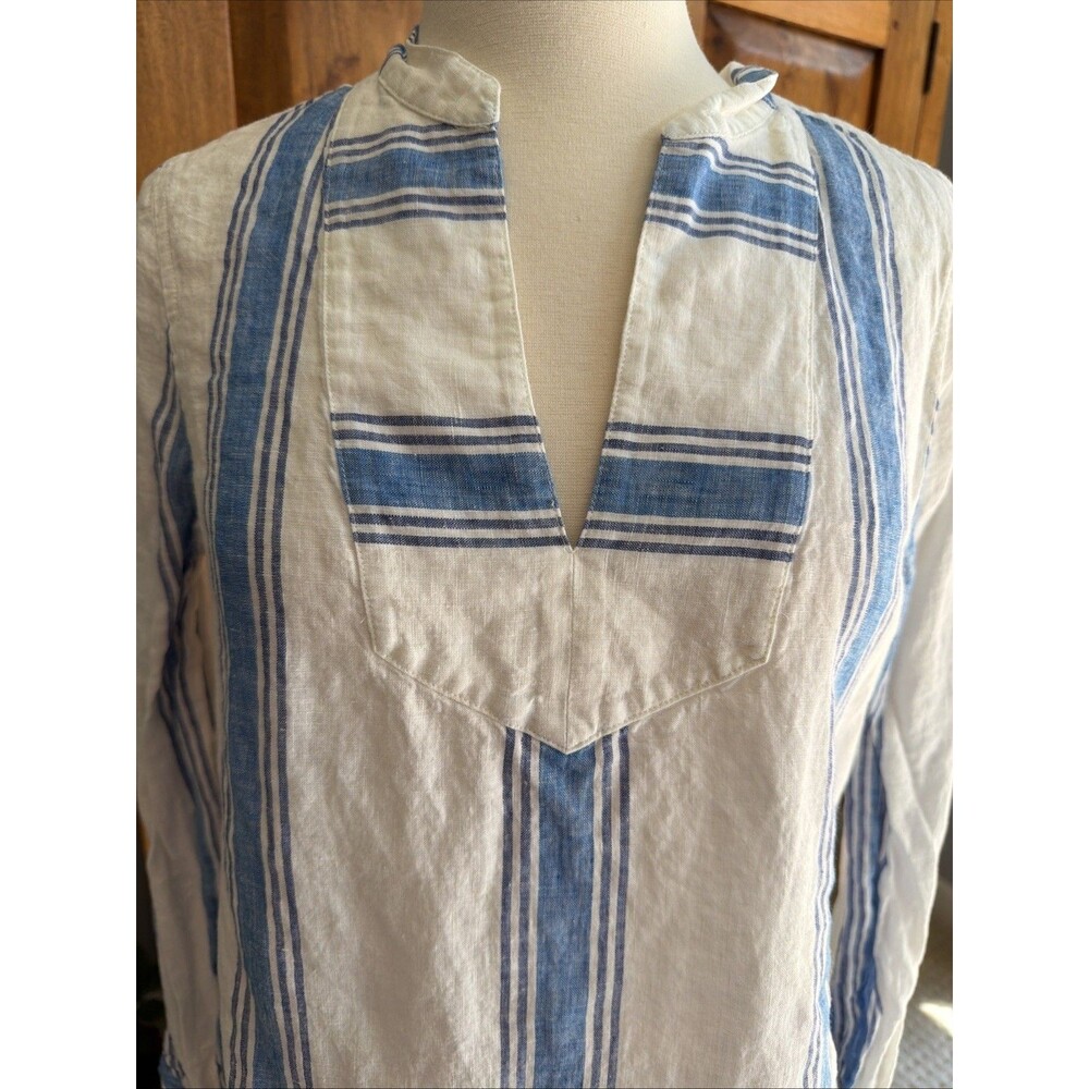 JCrew Linen Popover Top Women’s Size 4 - Picture 2 of 3